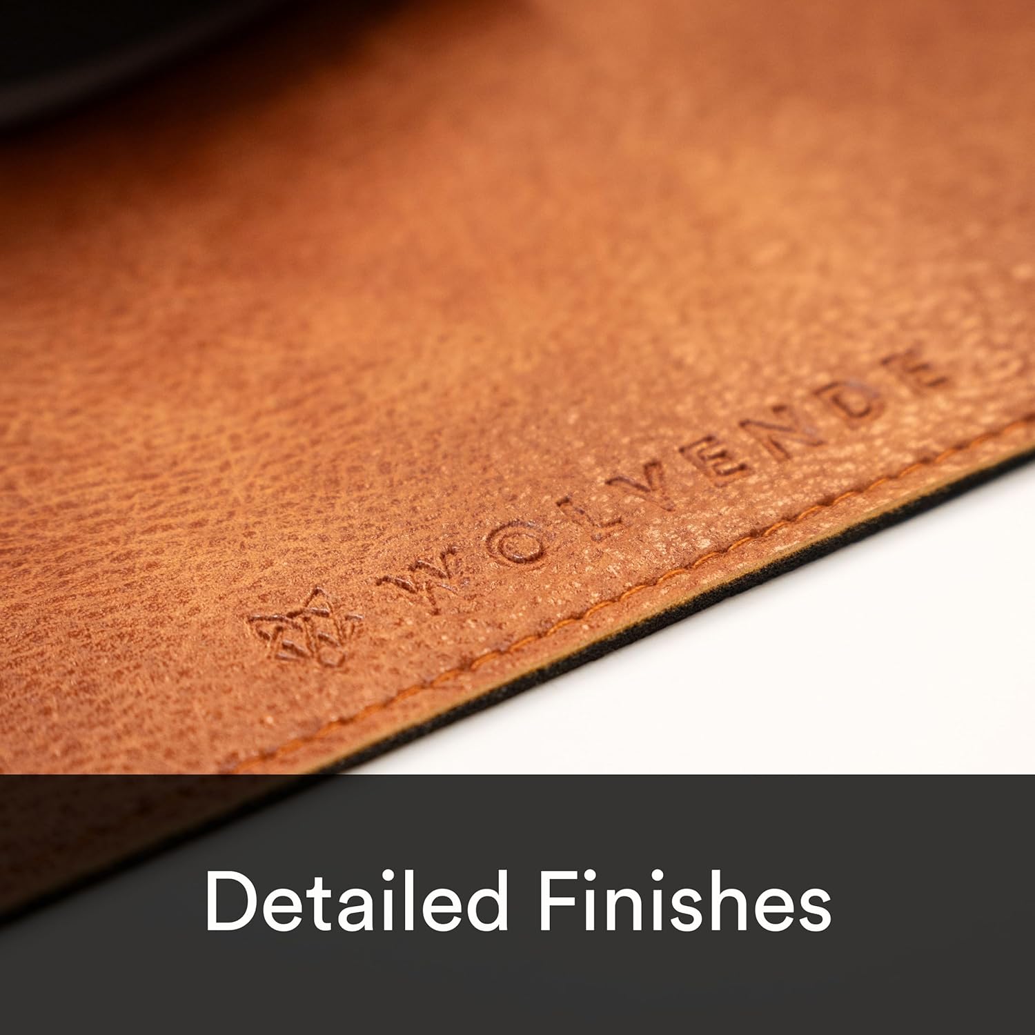 Wolvende Premium Distressed Faux Vegan Leather Desk Mat | Multifunctional Desk Pad for Home Office | (Tan/Brown, 30cm x 70cm) 3 819GKmBi3bL. AC SL1500