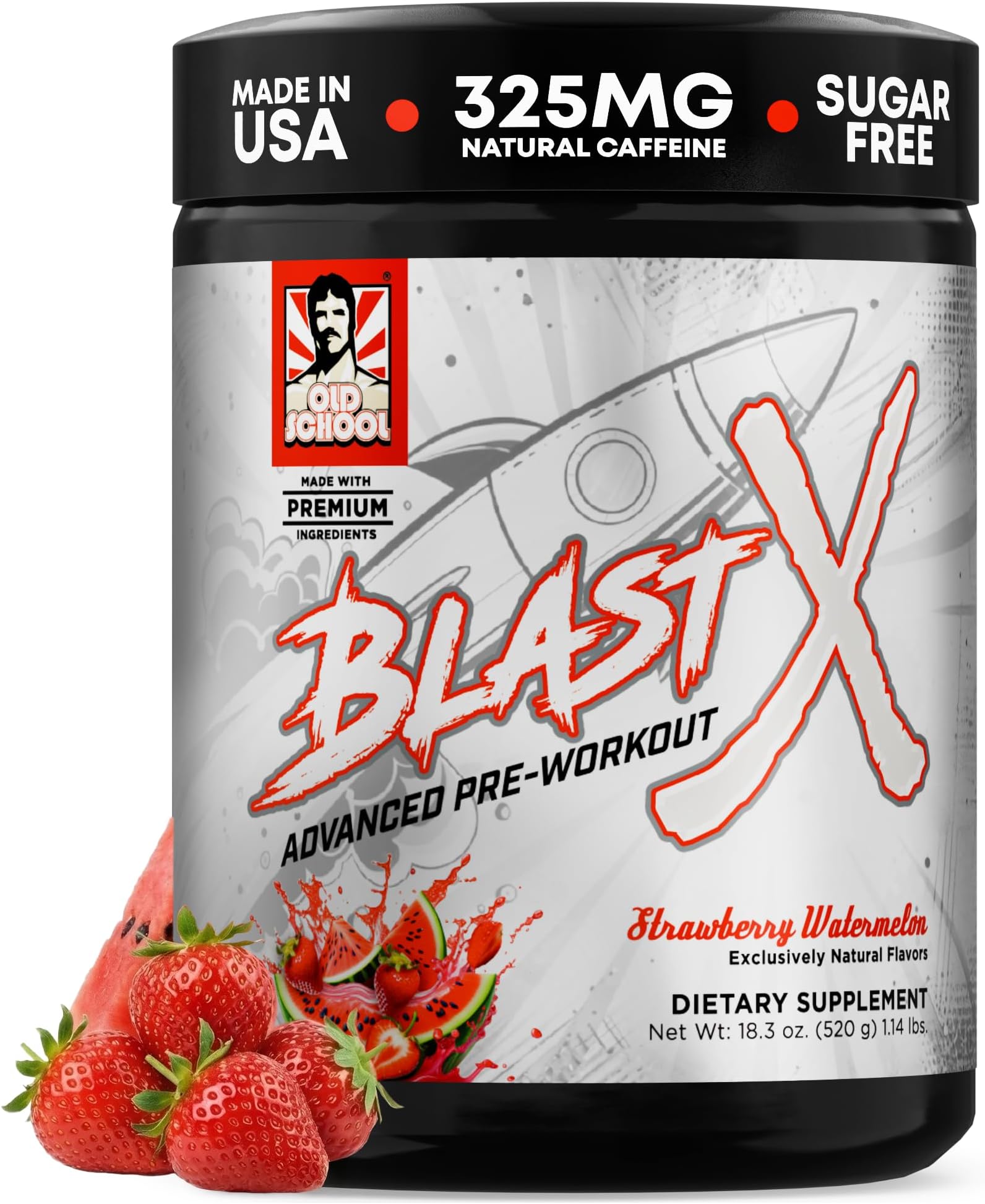 Blast X Advanced Pre Workout Powder, Intense Energy Booster Preworkout for Men & Women- Strawberry Watermelon, 20 Servings