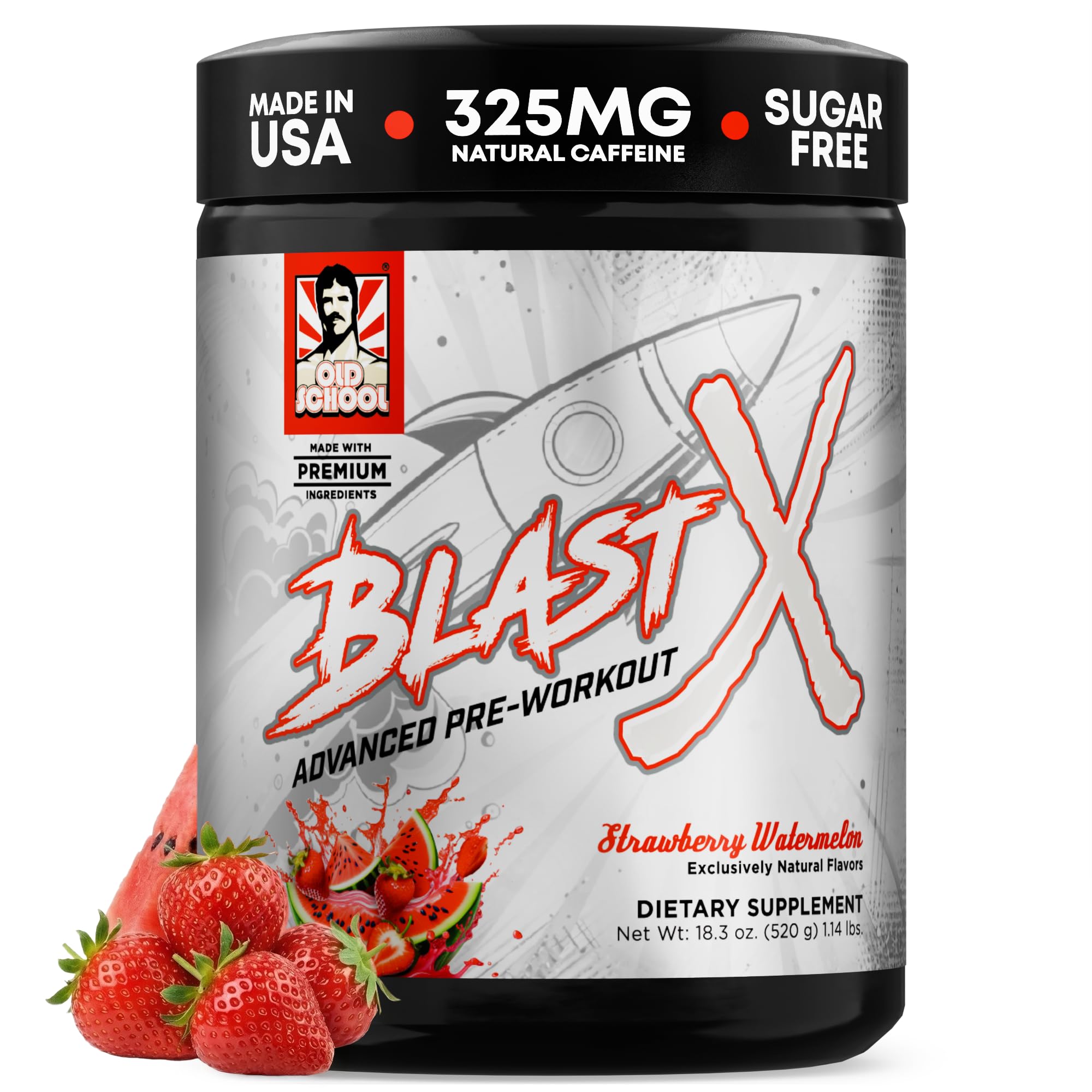 Blast X Advanced Pre Workout Powder, Intense Energy Booster Preworkout for Men & Women- Strawberry Watermelon