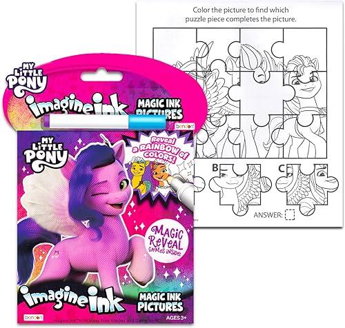 Miniatura 2 de My Little Pony Imagine Ink Coloring Super Set ~ Paquete con 3 libros para colorear de tinta MLP Imagine sin desorden para niños con calcomanías (Mi
