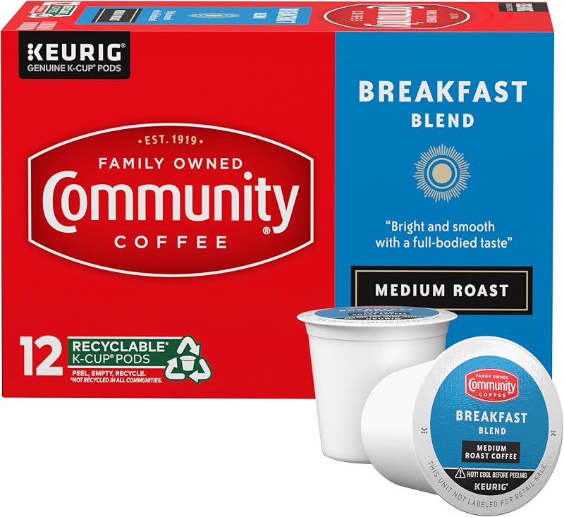 Mezcla de café comunitario para desayuno, cápsulas Keurig K-Cup de tostado medio, 12 unidades (paquete de 1)