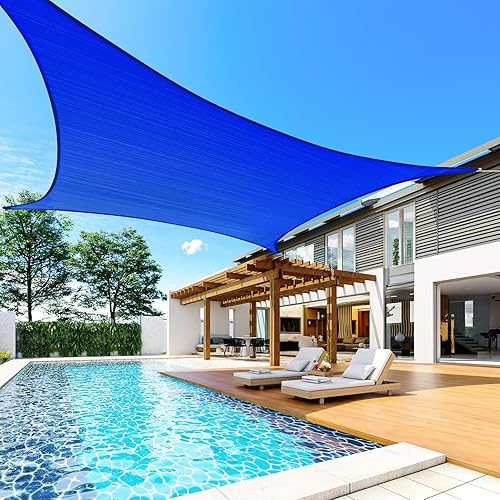 Miniatura 7 de Toldo Quictent de polietileno de alta densidad de 185 GSM, 20 x 20 pies, forma cuadrada, para exteriores, 98 % de protección UV, kit de