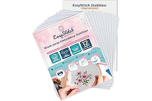 12 Pieces Stick n Stitch Embroidery Paper Sheets