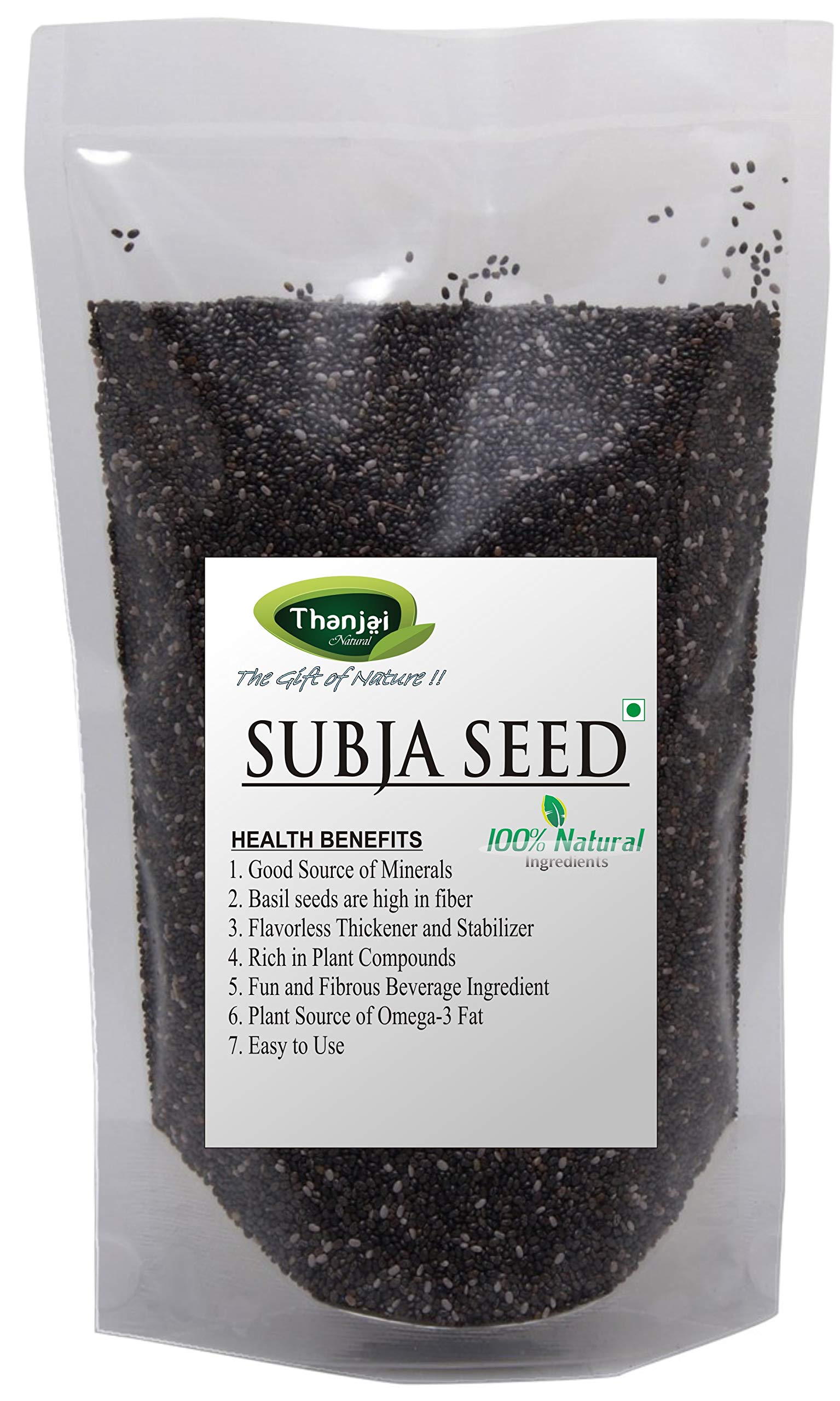 Thanjai Natural Sabja Seeds1st Quality 500g (250g X 2) Tukmaria Seeds | Helps in Weight Loss, Natural Stress Reliever, Reduce body heat