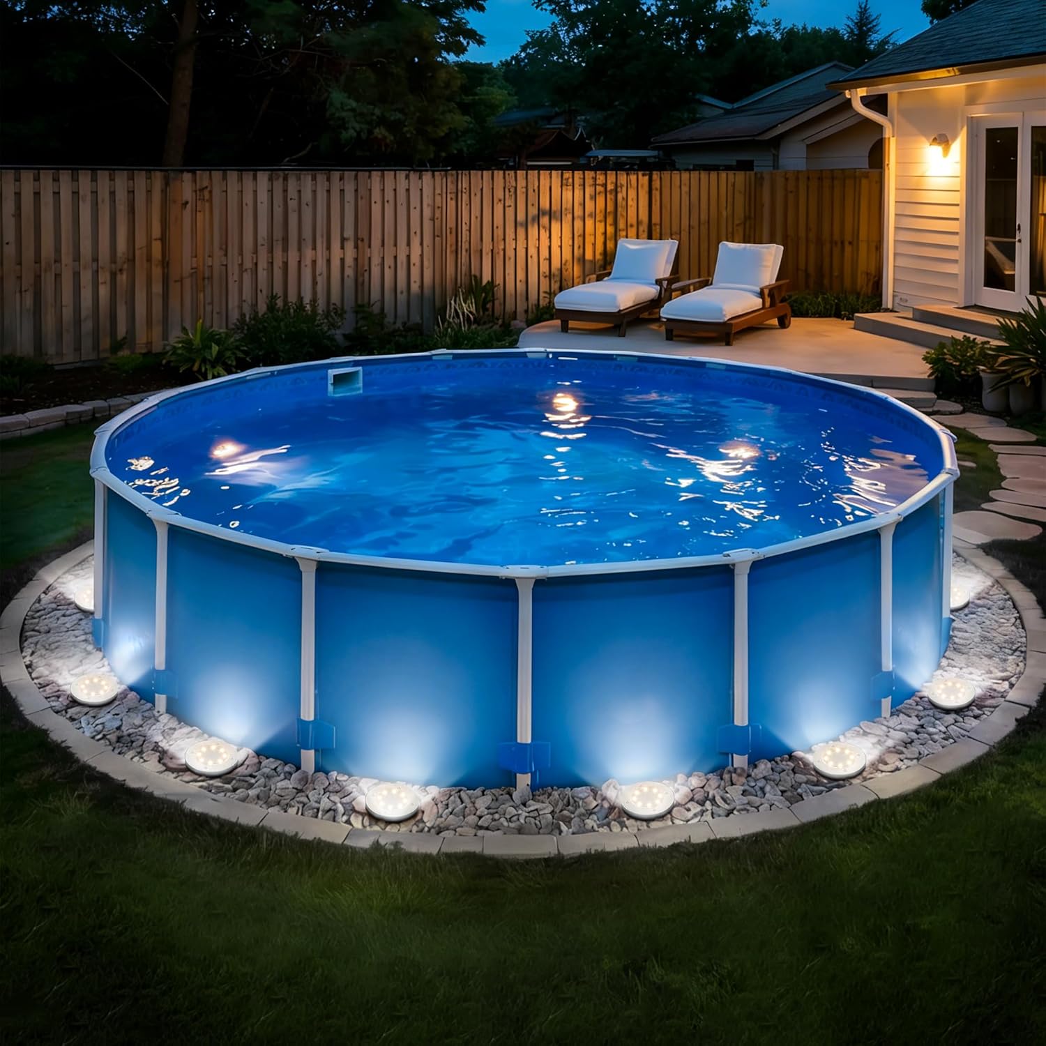 12 Pack Solar Pool Lights for Above Ground Pools, LED Above Ground Pool Lights Outdoor Waterproof, Outdoor Solar Pool Lights Decorations(Cool White)