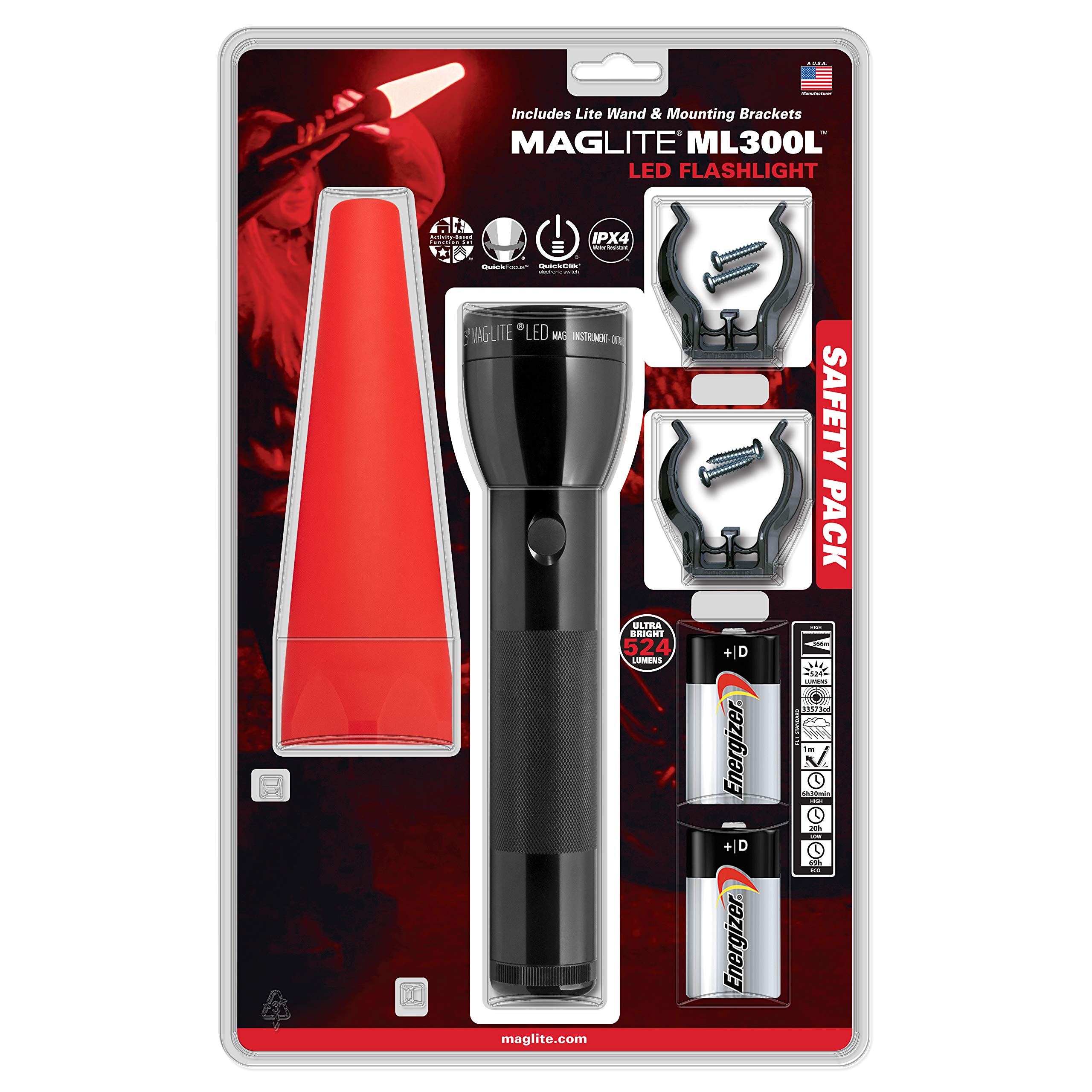 MagLite ML300L LED Flashlight - D - Black