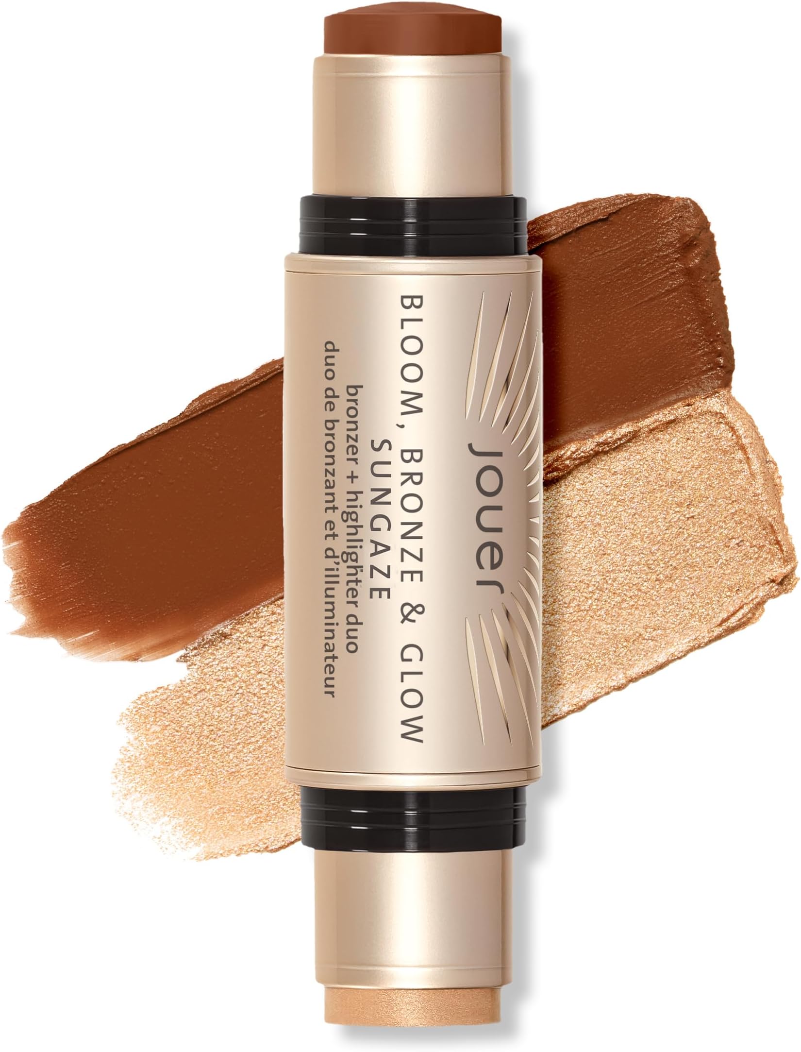 Bloom, Bronze & Glow Bronzer + Highlighter Stick - Cream Contour Makeup Stick - Hydrating Rose Hip Oil and Squalane Formula, Sungaze
