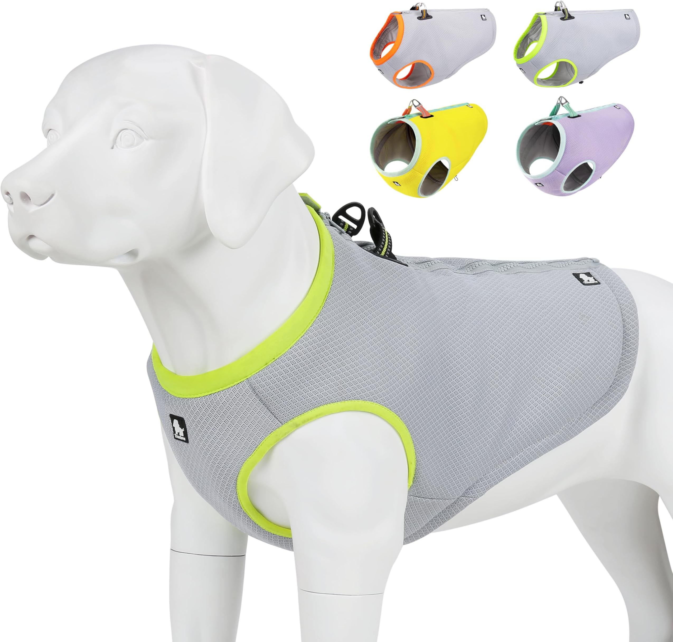 Truelove Dog Cooling Vest Harness Cooler Jacket with Adjustable Zipper for Outdoor Hunting Training and Camping Green
