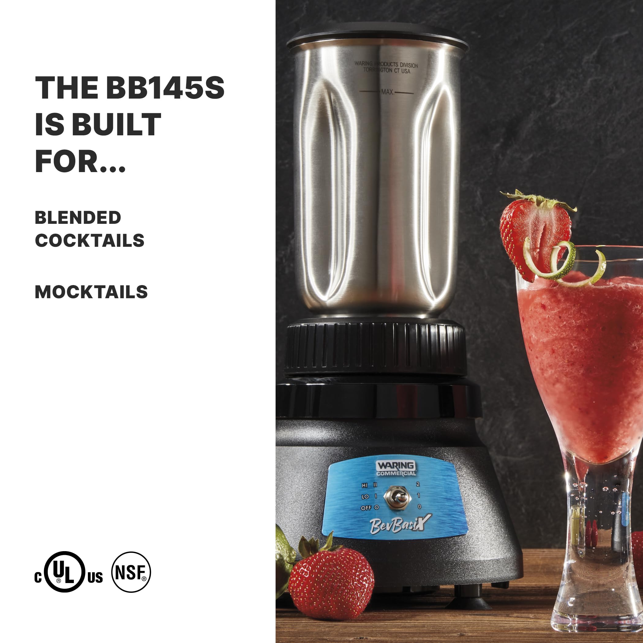 Waring Commercial Countertop Bar Blender, BevBasix™ Light Duty 1/2