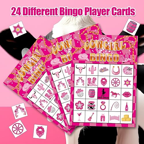 Miniatura 6 de Juegos de bingo para fiesta de vaquera occidental, juegos de bingo para niñas, vaquera, despedida de soltera, regalos de cumpleaños para 24