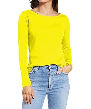 ロンT navy×light yellow 38 Paragon 214 - Women's Long Islander Performance Long Sleeve