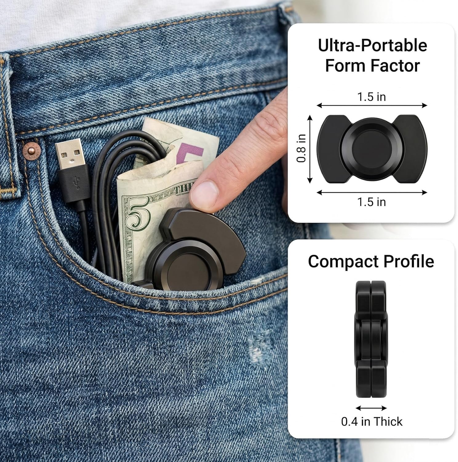 3-in-1 Fidget Spinner, Slider, Clicker| EDC Metal Fidget Toys Adults | Stainless Steel Bearing Stable Spin | Help Relieves Anxiety & Tension | Enhances Focus & Clarity | Compact & Portable, Black