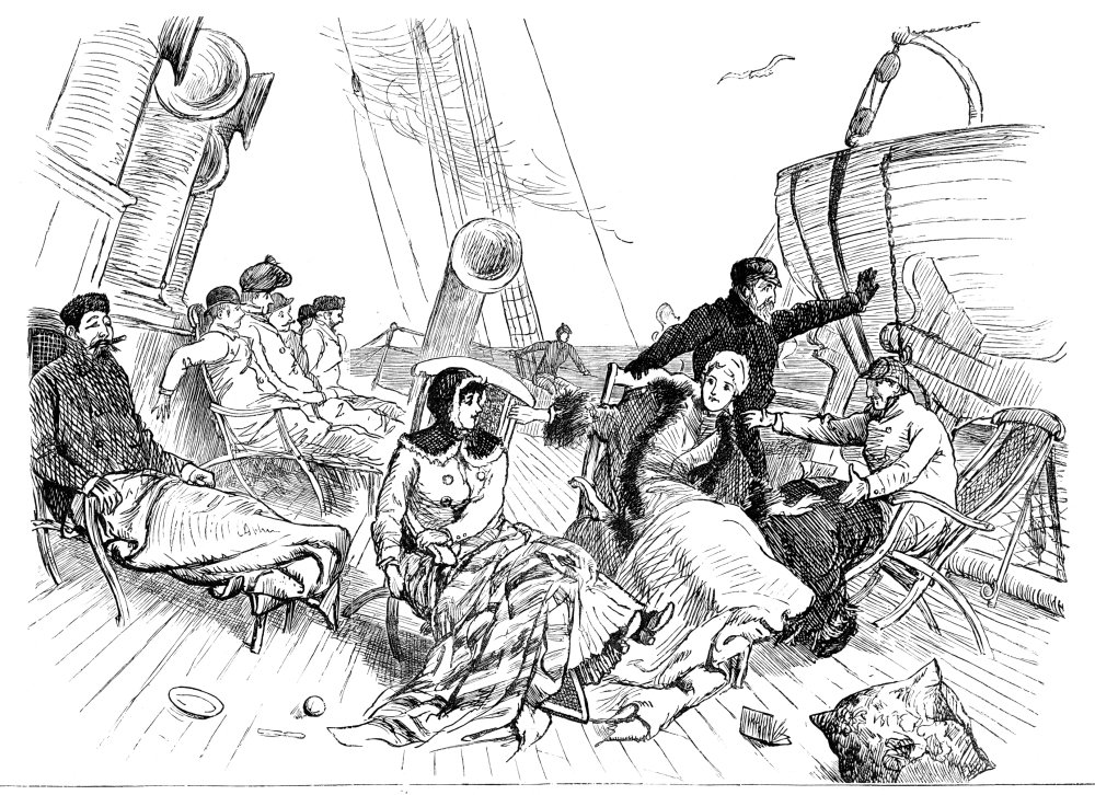 Steamship Deck 1886 Nthe Last Sketches By The Late Randolph Caldecott During His Recent Tour In America Wood Engraving English 1886 Poster Print by (24 x 36)