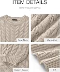 BTFBM Sweaters pour les femmes Cable Knit surdimensionné Col d'équipage Longue Manche Chunky Casual Tops Hiver Automne Mode 2026