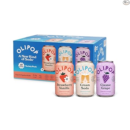 12-Pack 12-Oz OLIPOP Prebiotic Soda Pop (3 Flavor Variety) at Amazon (89.8¢ each)