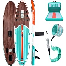 Niphean Inflatable Paddle Board with Seat and Extra Coiled 3-10ft Surfboard Leash
