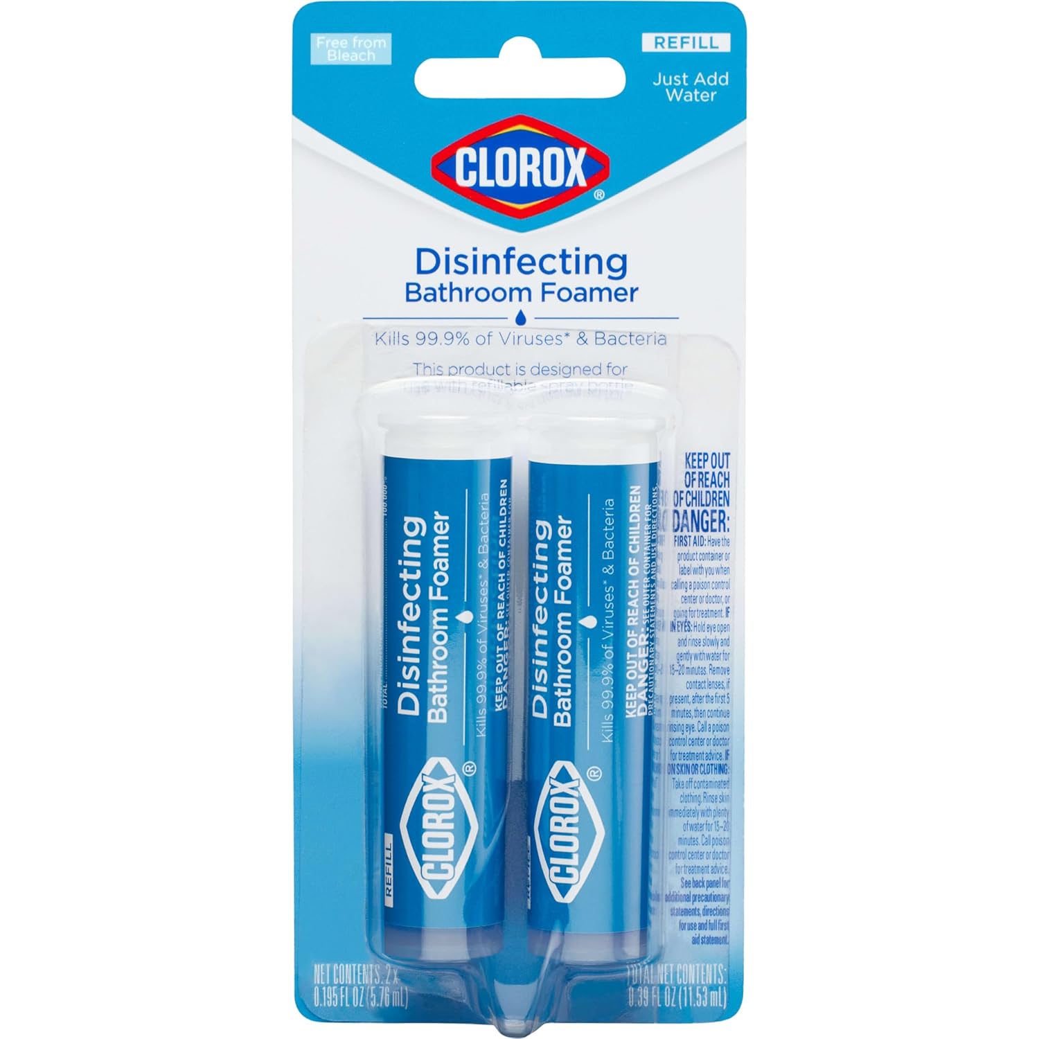 Clorox Disinfecting Bathroom Foamer Refills for Clorox Bathroom Foamer Cleaning System Household Essentials 2 Count