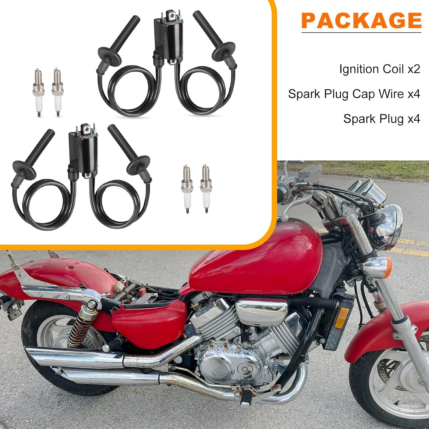 2x Ignition Coil & Spark Plug For Honda Magna 750 VF750 C ST1100 1991-2003