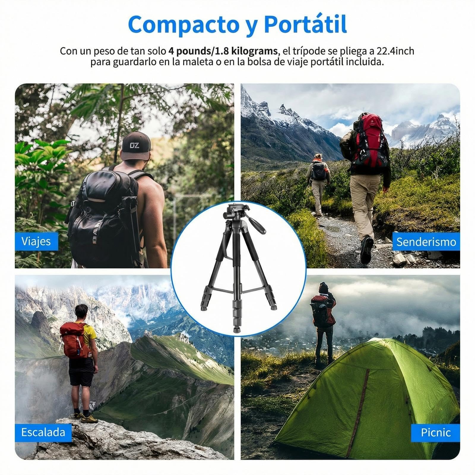 NEEWER 2 en 1 Trípode Cámara&Monopié,69.7" Portátil Travel Tripod Stand Aleación Aluminio con 3 Way Swivel Pan Head Compatible con Canon Nikon Sony DSLR,DV Camcorder Video Grabación Filmación,SAB264