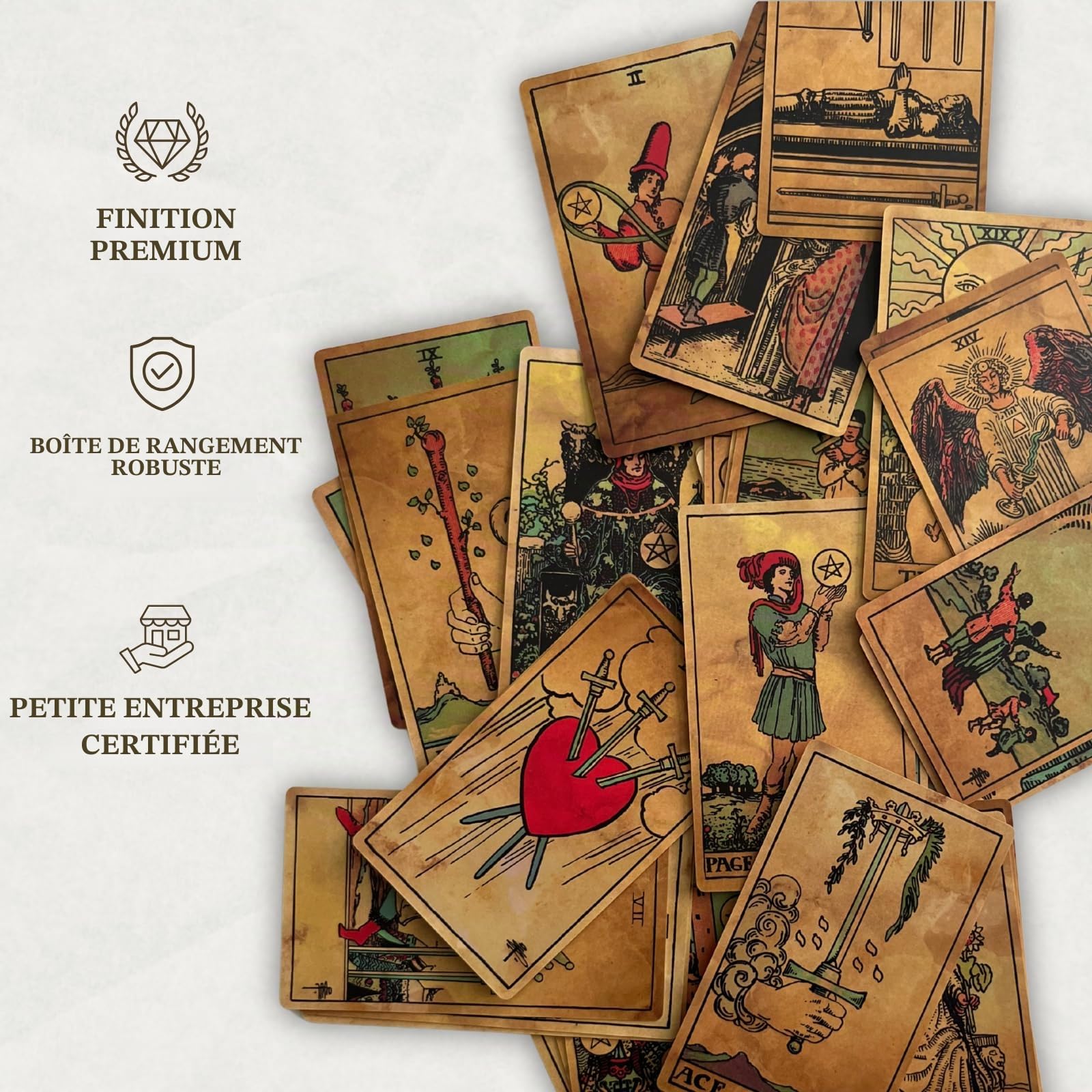 Jeu de tarot et guide édition antique | Design classique RWS