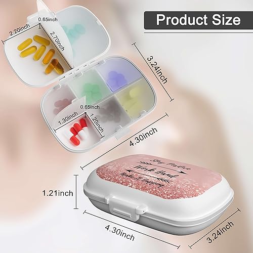 Miniatura 10 de Weaninyiu Pastillero de viaje con 8 compartimentos, portátil, pastillero diario para guardar vitaminas, suplementos, aceite de pescado, 1 paquete