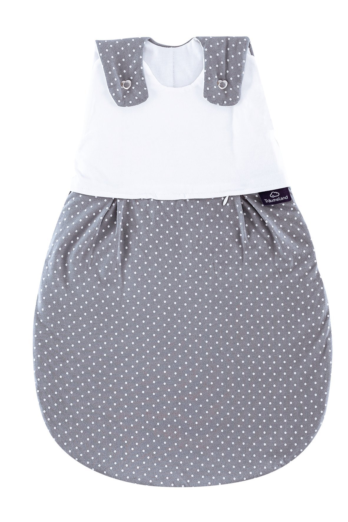 Träumeland S0100101 Außenschlafsack LIEBMICH Pünktchen grau, Größe 44, mehrfarbig