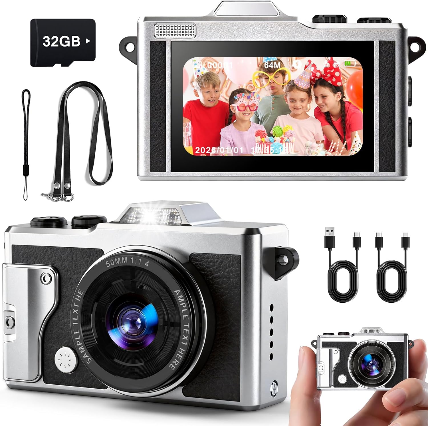 Portable Keychain Mini Camera,1080P Recording,Equipped with 32GB Storage Card and Lanyard,Metal Anti Fall Shell,Suitable for Outdoor Travel Recording,Student Shooting,Work Inspection,Cycling Recording