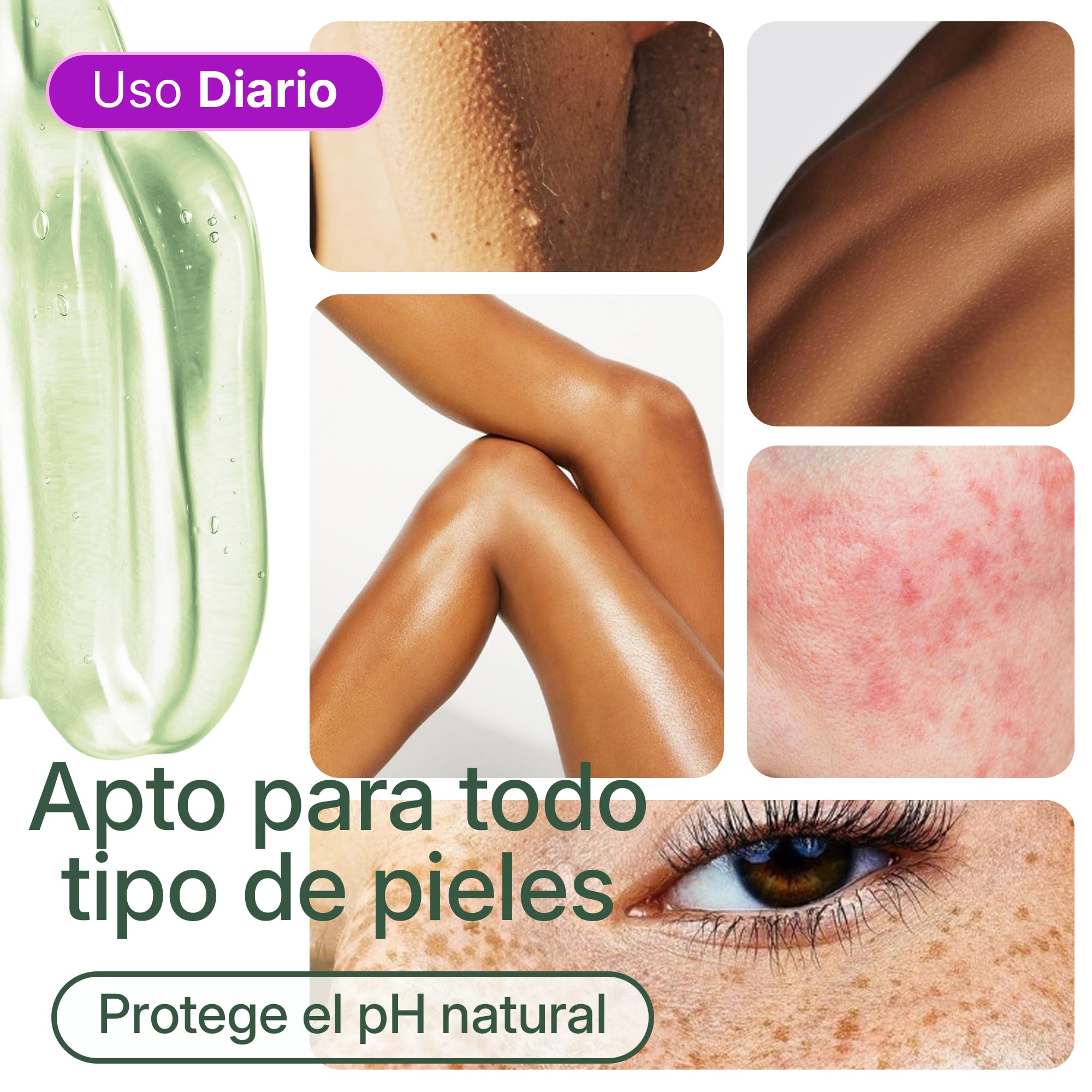 Gel de Aloe Vera & Jengibre – Hidratante y Reafirmante Natural – Con Aloe Fresco Ecológico de España – Uso Facial, Corporal y Capilar – Post-Solar, Piernas Cansadas, After Shave 1000 ml