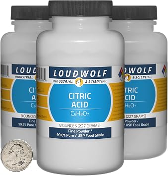 Citric Acid / 1.5 Pounds / 3 Bottles / 99.8% Pure USP Food Grade/Fine Powder