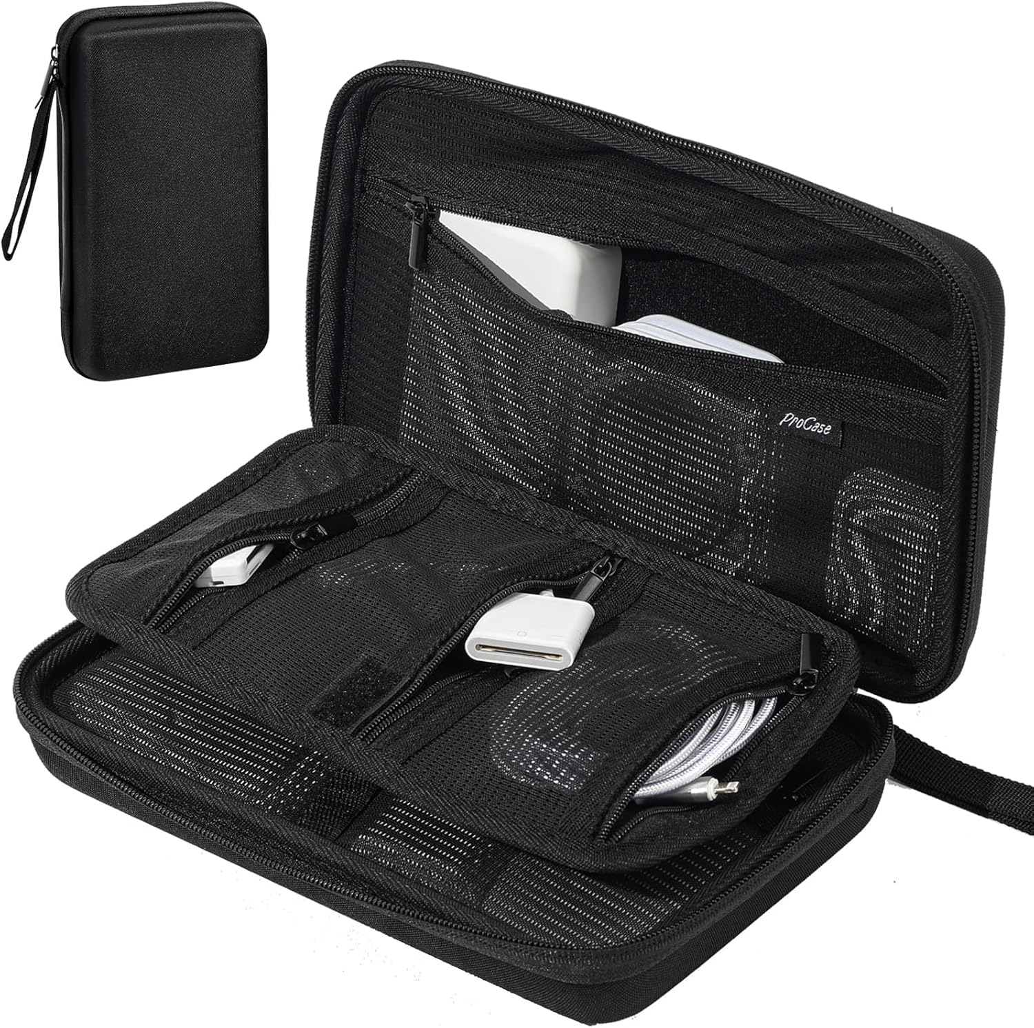 ProCase Hard Travel Tech Organizer Case Bag for Electronics Accessories Charger Cord Portable