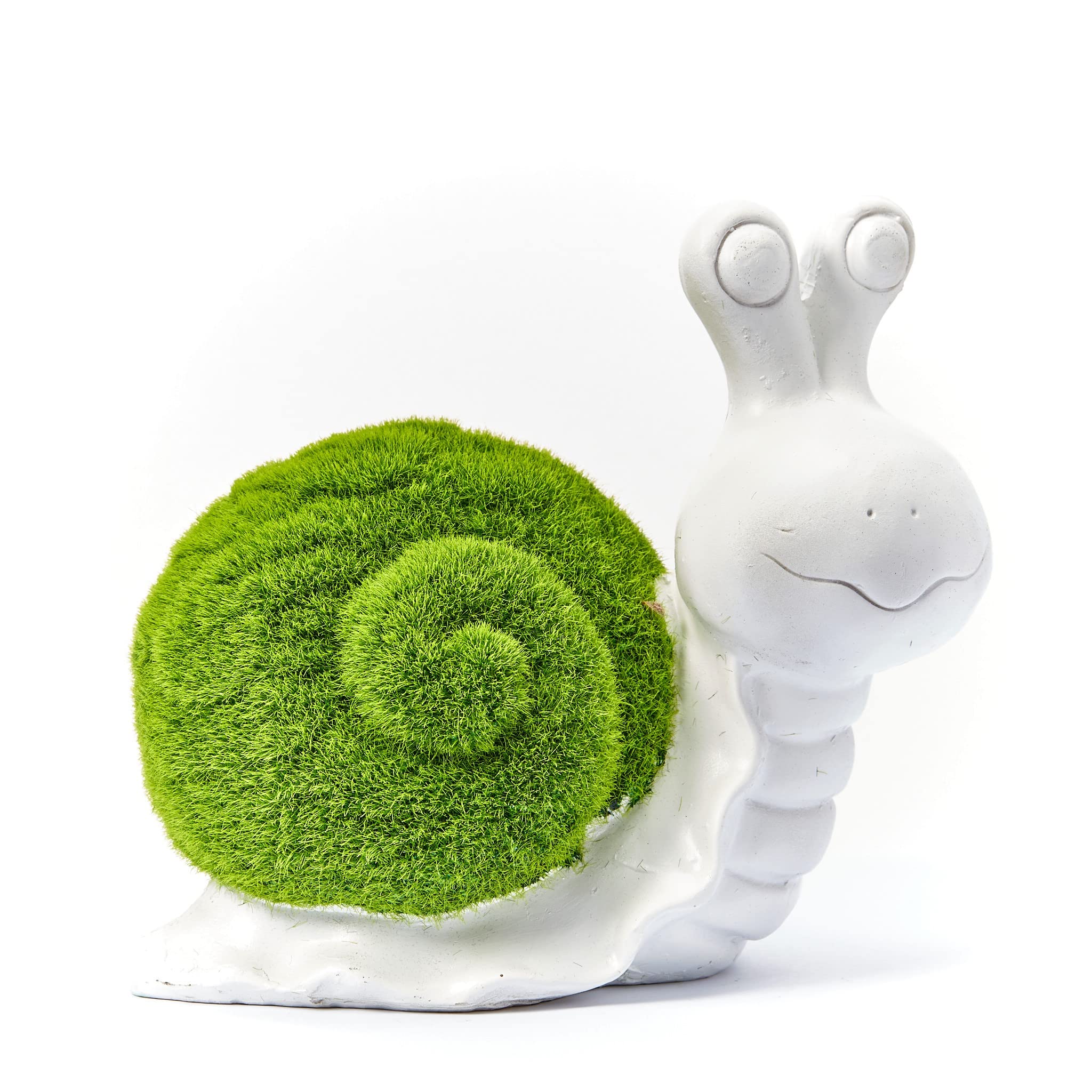 HH Home Hut Garden Ornament Animal Flocked Grass Stone Effect Green Decorative Outdoor Figure Free Standing Statue Figurine (Snail Slug)