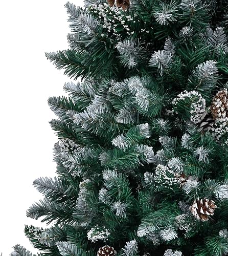 Miniatura 3 de Árbol de Navidad artificial con conos de pino y nieve blanca de 94.5 pulgadas, decoración de Navidad para Navidad