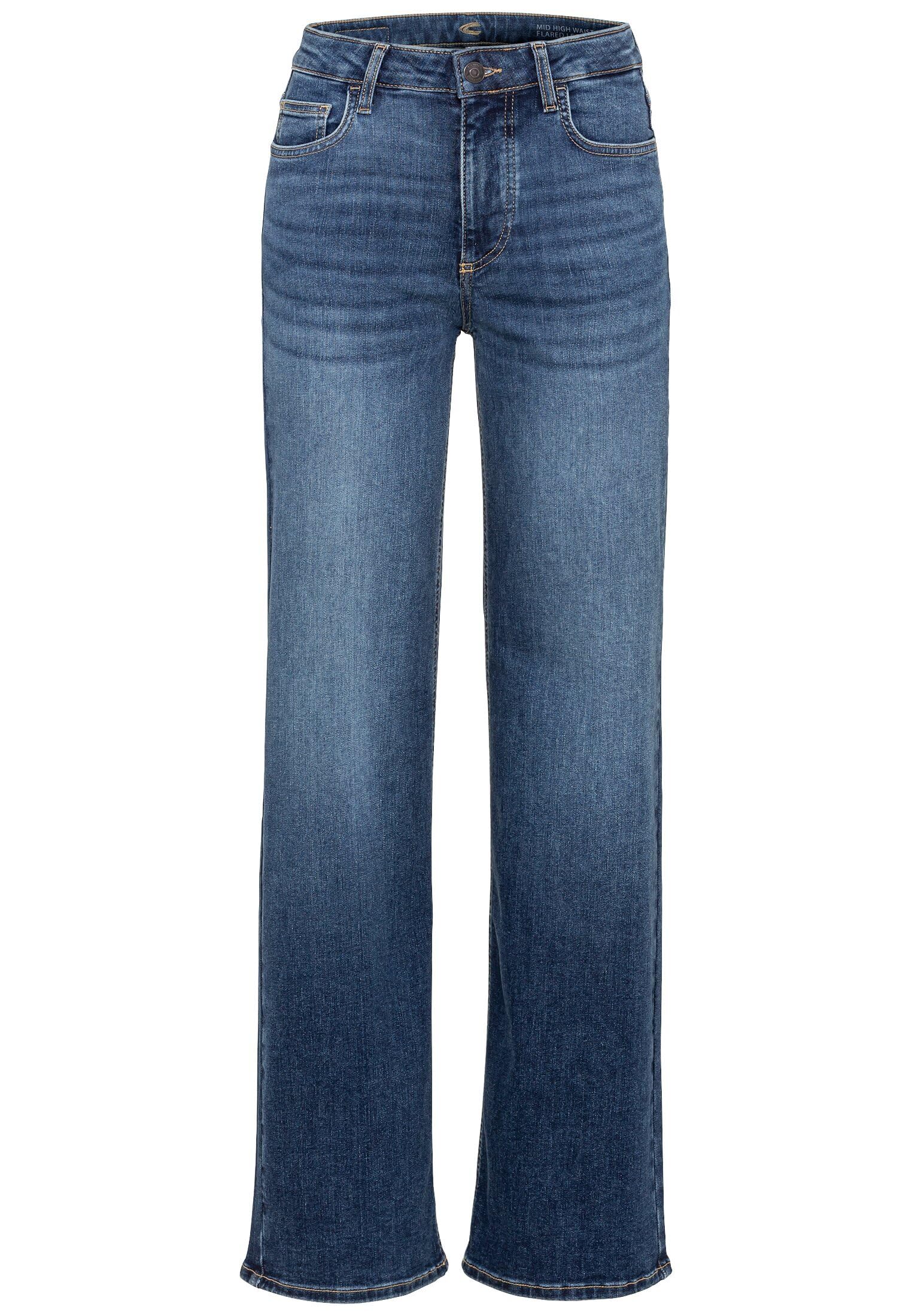 camel active Damen 5-Pocket Jeans mit weiten Hosenbeinen