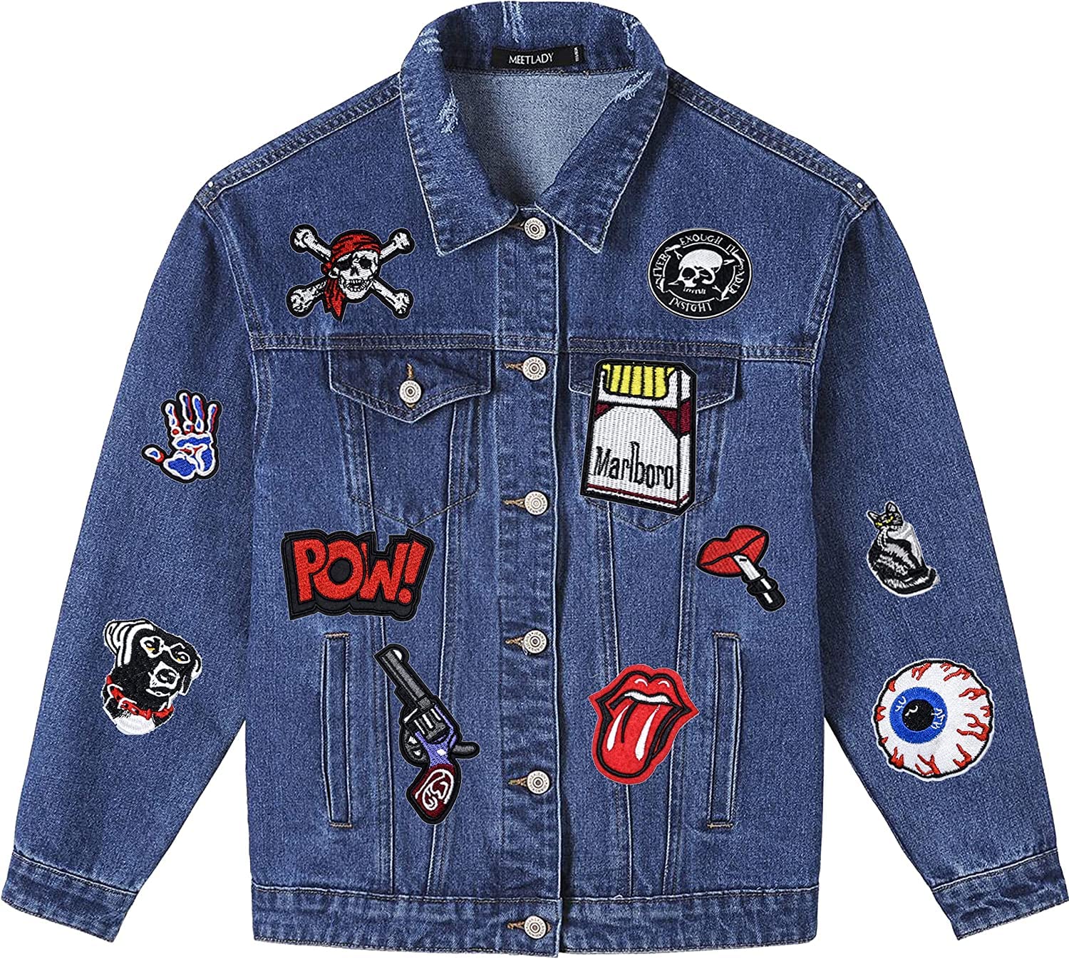Daily Crafts| Embroidered Iron on Patches for Clothing: 5 Pcs Heavy Metal Band Patches Music Skull Applique Sew on Embroidery Badge Punk Cool Rock Metallica Patch Set for Jackets Backpacks Jeans