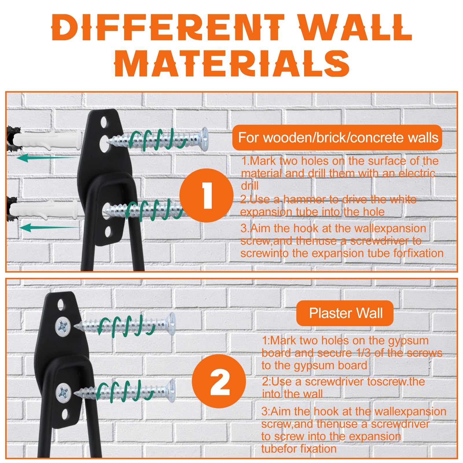 Ganci Da Parete Per Garage - 12 Pezzi Resistenza 20kg Per Attrezzi E Biciclette - Foto 9