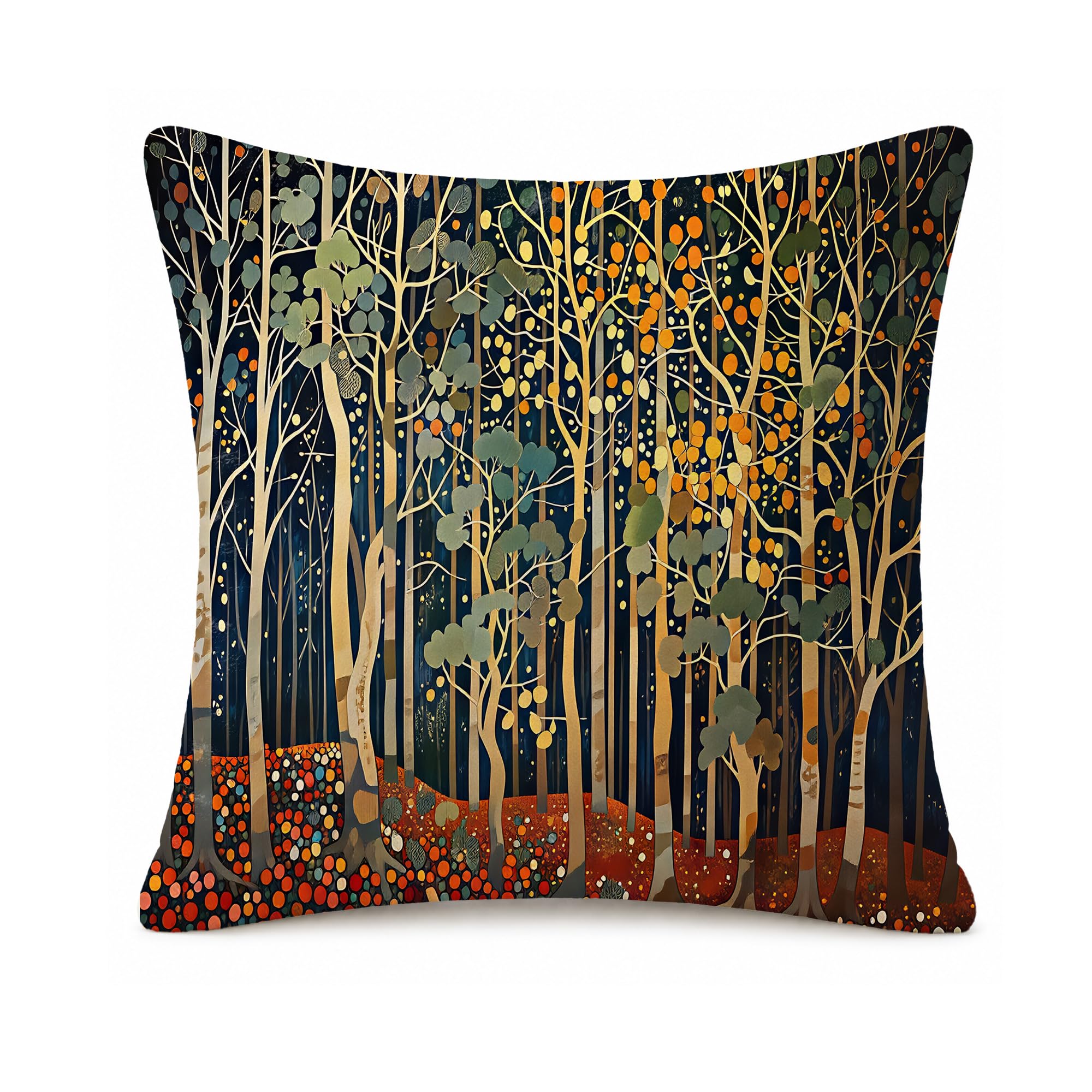 Botanical Forest Cushion Covers Invisible Zipper Soft Breathable 45x45cm