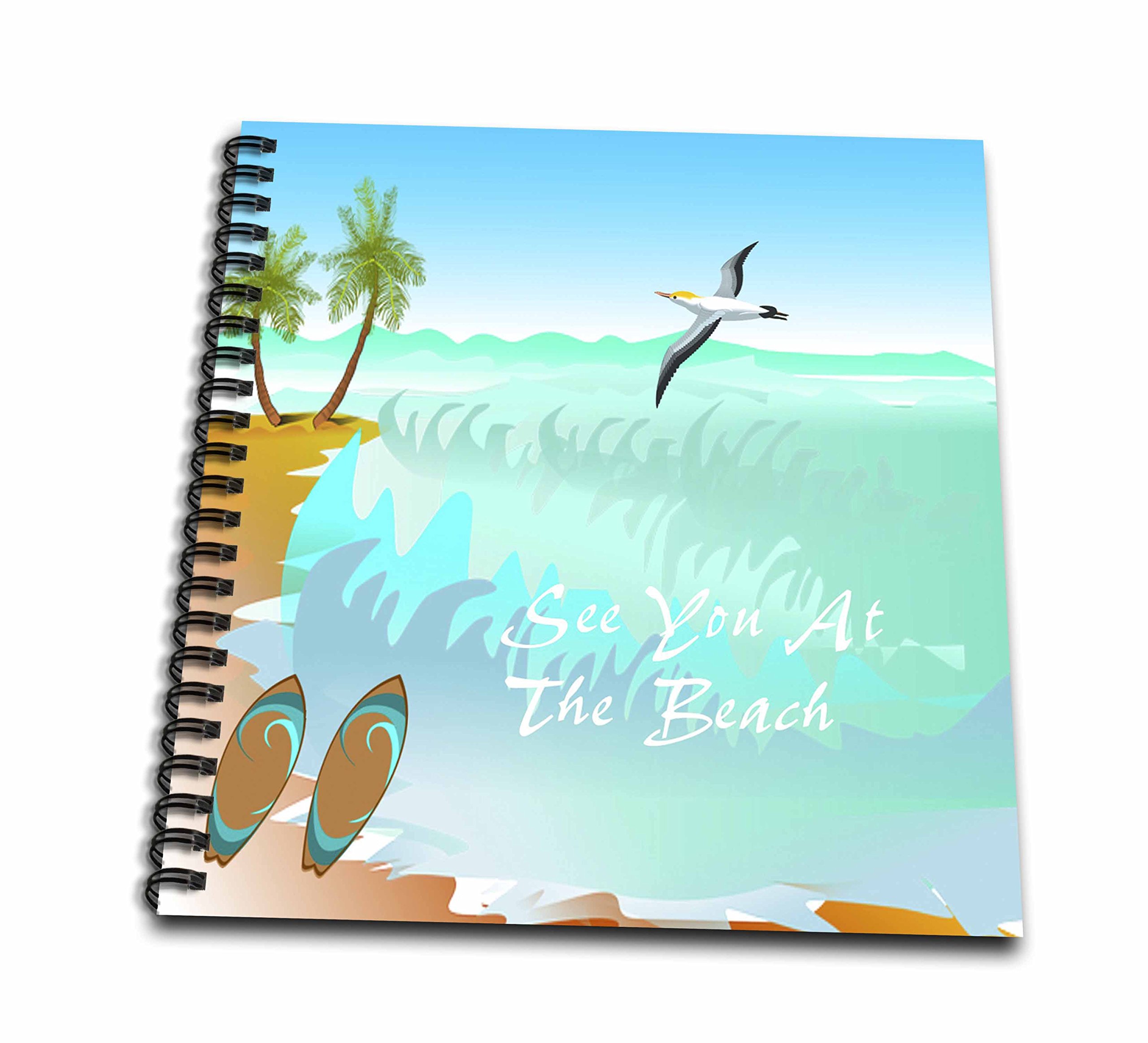 Palmiers Océan livre de mémoire 3dRose DB 205061 dimensions 12x12 pouces