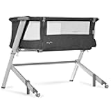 Skylar Bassinet and Beside Sleeper in Black, Lightweight and Portable Baby Bassinet, Five Position Adjustable Height, Easy to Fold and Carry Travel Bassinet, JPMA Certified