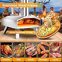 Vista 2 de Kukoofyer Kit de horno de pizza para exteriores de 12 pulgadas, horno de pizza portátil de leña, estufa de pizza de pellets, máquina de pizza