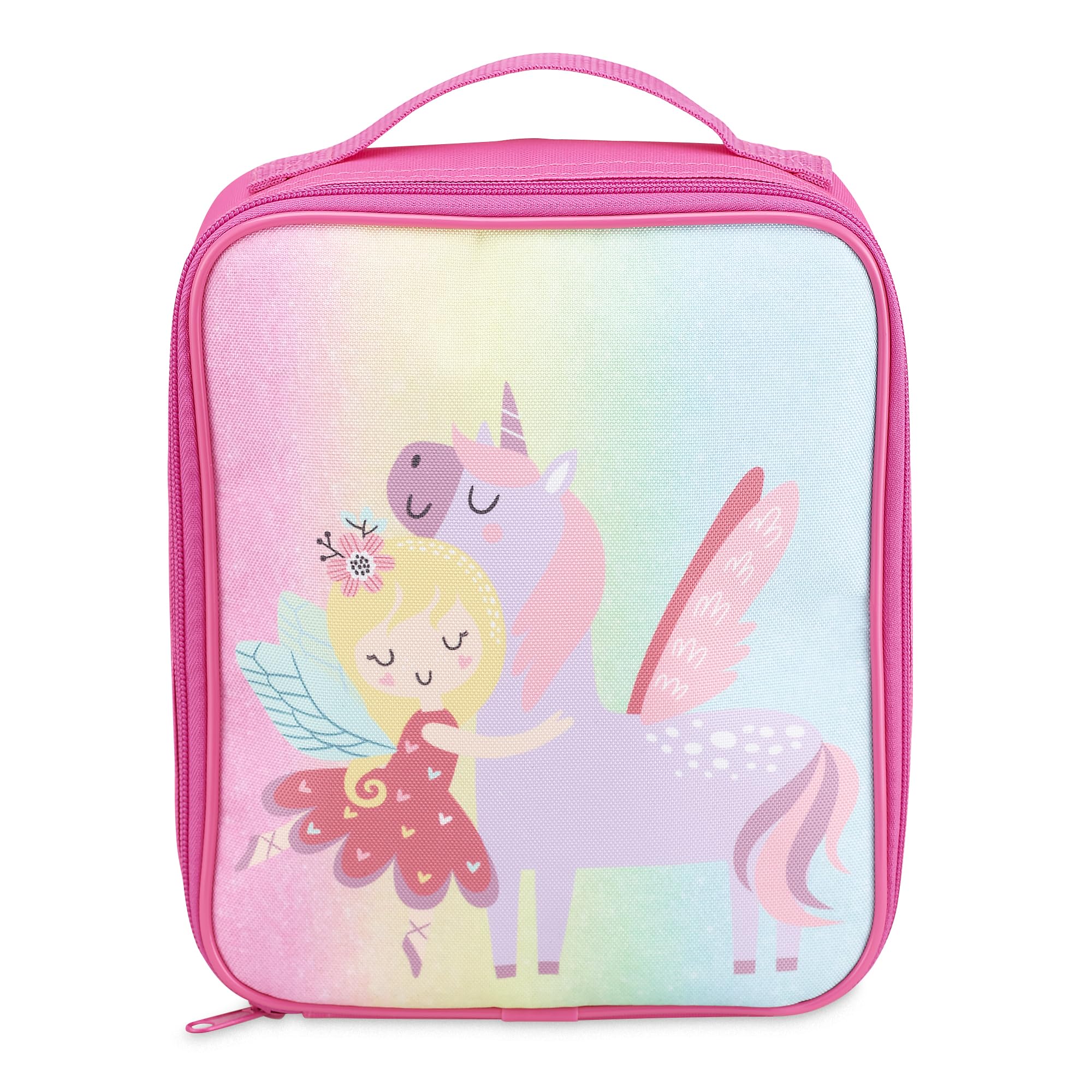 TINY TO TOTS BABY TO TODDLER Kids Unicorn Lunch Bag (Girls), Insulated Thermal Lunch Box Tote, Reusable School Lunch Bag with Handle, Lightweight Lunch Cooler Bag for Nursery, Preschool & Picnic