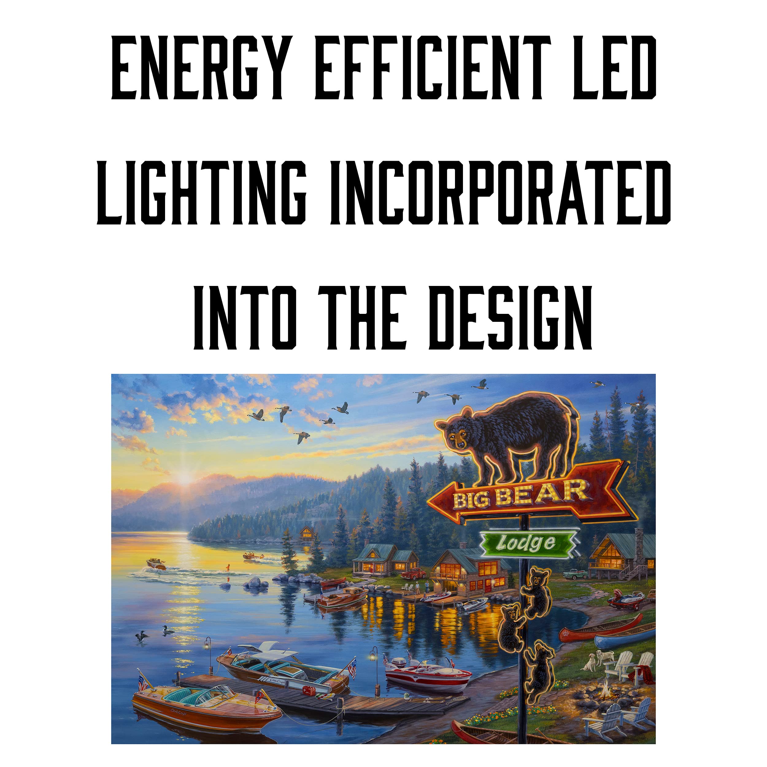 Amazon.co.jp: Rivers Edge Products LEDキャンバス壁アート 24 x 16
