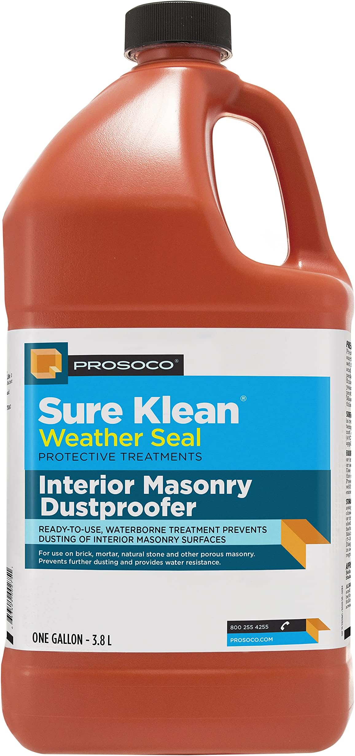 PROSOCO Interior Masonry Dustproofer - Ready-to-use, Matte Finish, Breathable Sealer Prevents dusting from Brick, Mortar, Natural Stone - Trusted by Professionals - (1-Gallon)