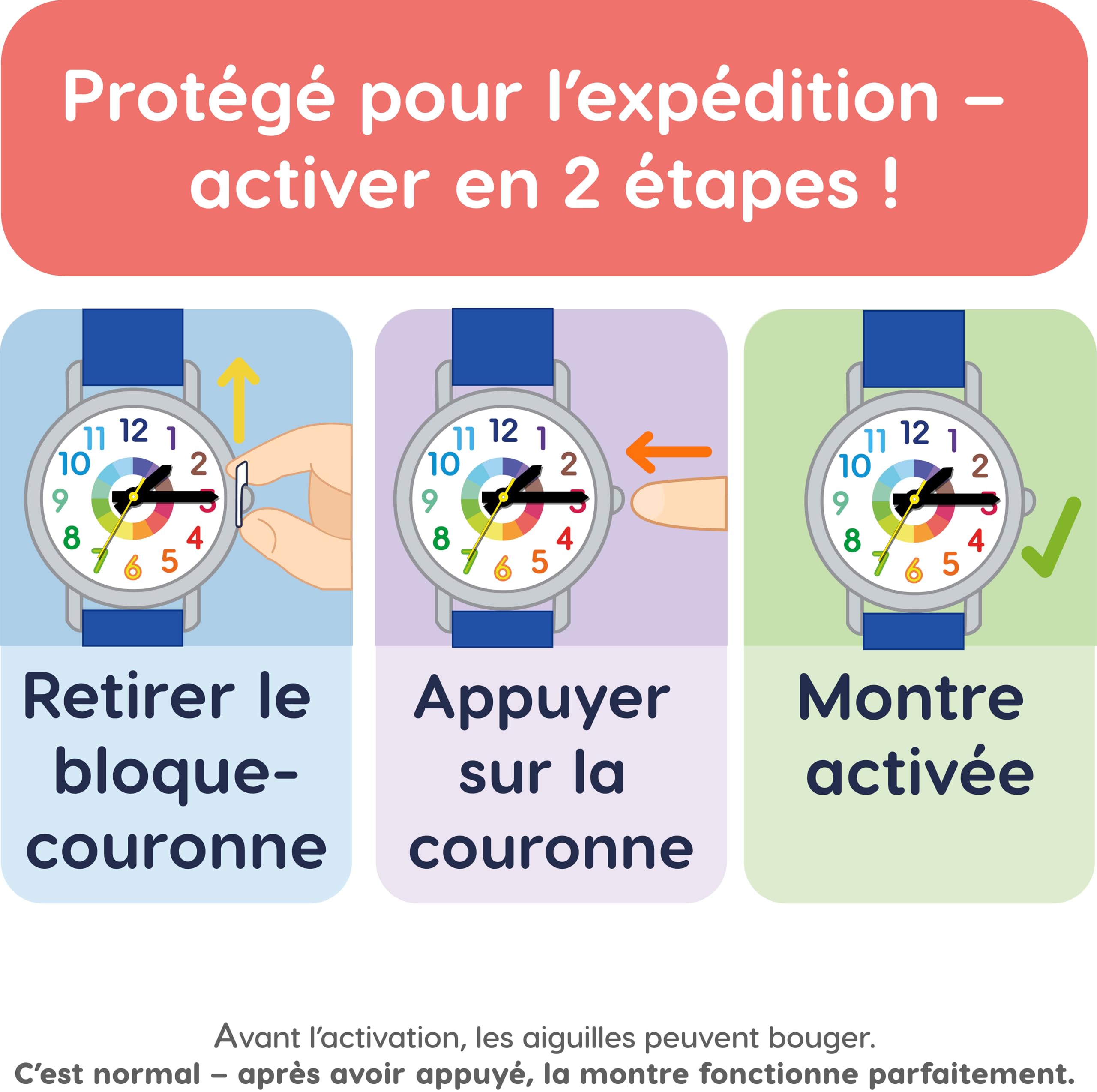 Kiddus Montre Éducative pour Enfants, Montre Bracelet Analogique pour Garçon et Fille à partir de 5 Ans, Waterproof 5ATM, Première Cadeau Apprentissage pour Enfant