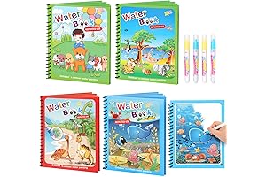 4 Pack Reusable Water Coloring Books for Toddlers 1-3, Paint with Water...