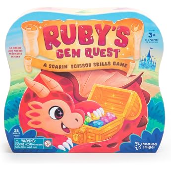 Learning Resources Rubys Gemstone Finding Skill Game Toy for 3 Year Old Boys and Girls Introduction to Scissors Skill Educational Games