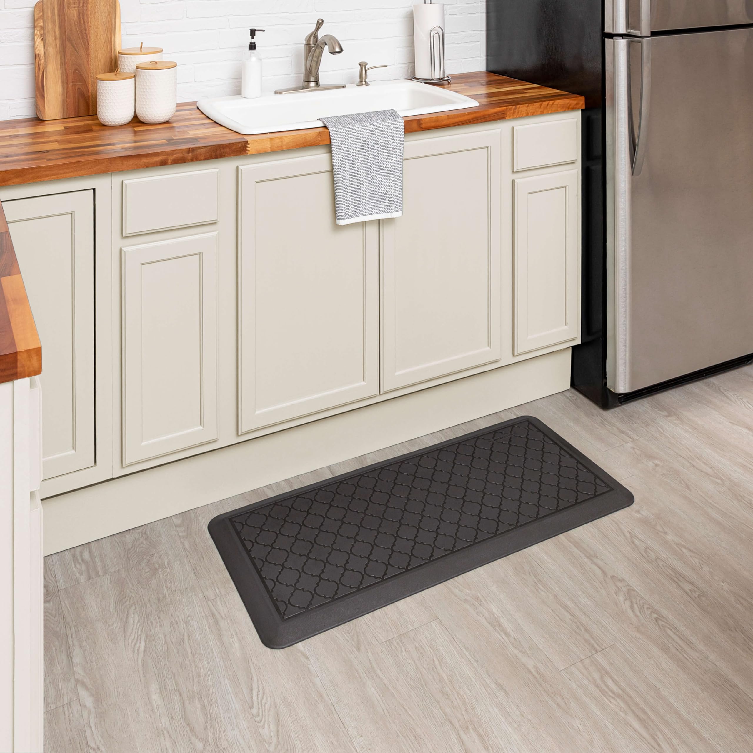 Tempur-Pedic Ultra Comfort Anti-Fatigue Enrejado Cuervo 1' 8" x 3' 6" Cocina Piso Mat Acolchado ergonómico Stand Escritorio Mat Impermeable Antideslizante Espuma