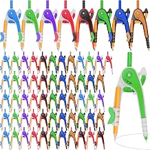 64 PCS Math Compass Geometry Math Set 6 Inch Plastic Drawing Compass with Pencils for Math Student Classroom School Office Woodworking Art Drawing