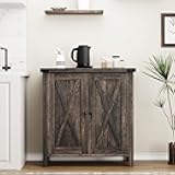 dainslef Farmhouse Sideboard Buffet Cabinet with Adjustable Shelf, Barn Doors Modern Wood Kitchen Storage Table, Coffee Bar Station for Kitchen, Dining Room, Living Room