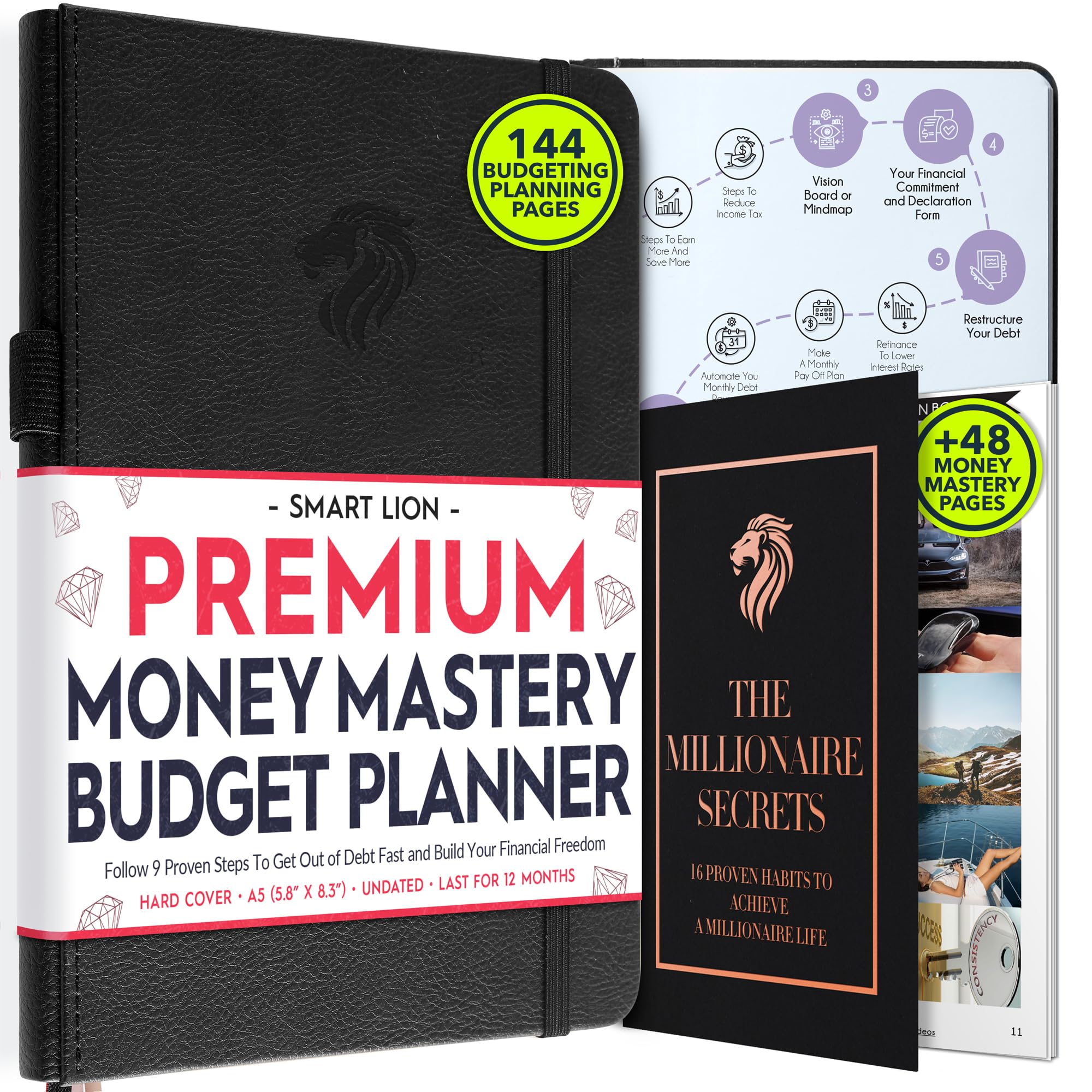 Planificateur Budget Non Daté 12 Mois – Organiseur Factures, Épargne & Liberté Financière Avec Loi De L'Attraction