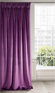 Eurofirany Ria Cortina Opaca Terciopelo con Cinta de Cortina - 1 Unidad, Panel, Suave, Clásico, Elegante, Salón, Dormitorio, Gruesa 290 g/m², 140x270 cm, Violeta